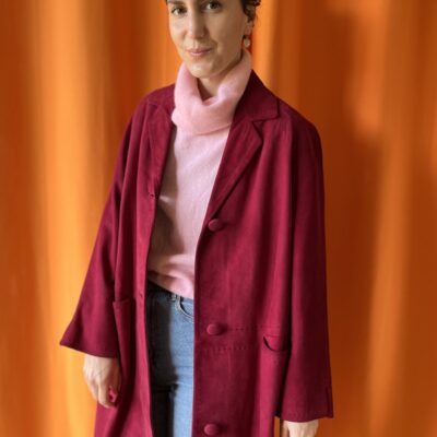 Veste cuir velours années 1970 taille 36 à 38 – Image 3