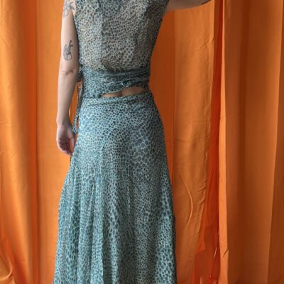 Ensemble en soie années 1970 taille 36 à 38 – Image 4