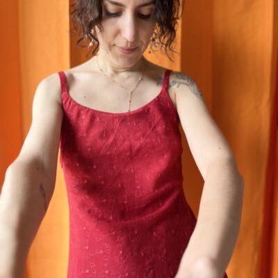 Robe longue brodée années 1980 taille 36 à 38 – Image 4