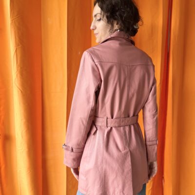 Veste cuir rose années 1990 taille 1 – Image 2