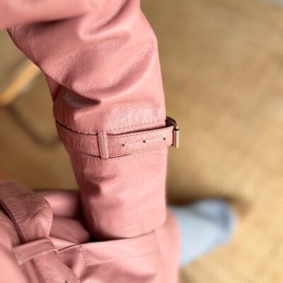 Veste cuir rose années 1990 taille 1 – Image 8