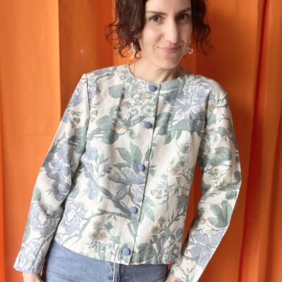 Veste fleurie années 70 taille 36 à 40 – Image 2