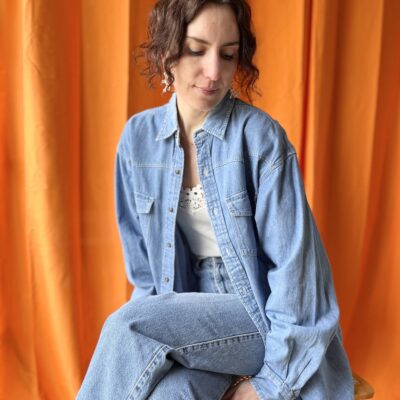 Chemise jean années 80 taille 36 à 52