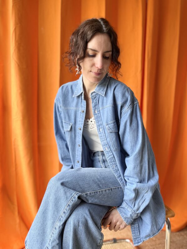 Chemise jean années 80 taille 36 à 52
