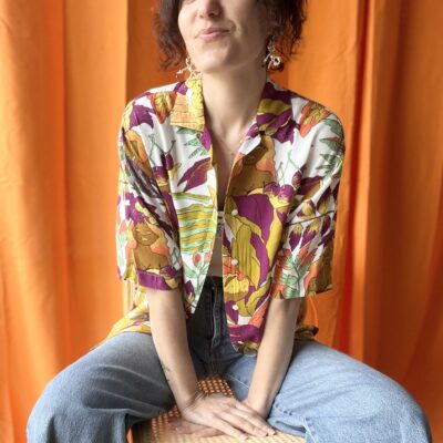 Chemise perroquet années 1970 taille 36 à 44 – Image 2