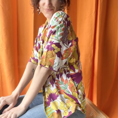Chemise perroquet années 1970 taille 36 à 44