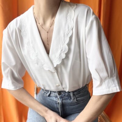 Chemise col brodé années 70 taille 38 à 44 – Image 3