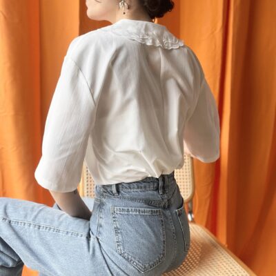 Chemise col brodé années 70 taille 38 à 44 – Image 2