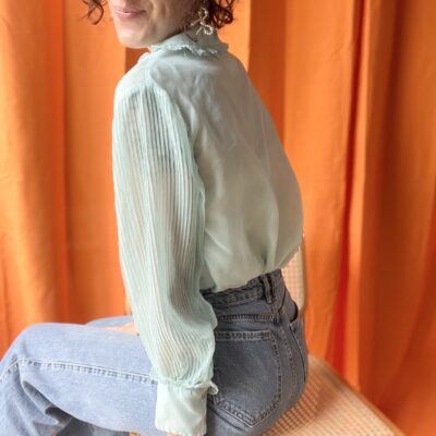Chemise plissée années 1960 taille 36 à 38 – Image 2