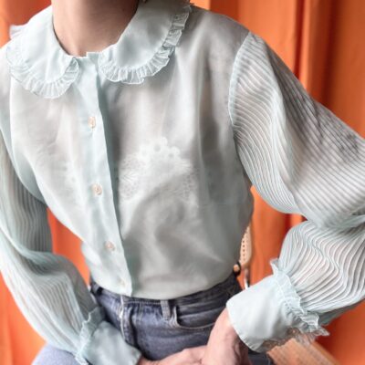 Chemise plissée années 1960 taille 36 à 38 – Image 3