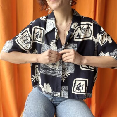Chemise upcyclée années 80 taille 36 à 44