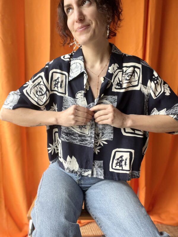 Chemise upcyclée années 80 taille 36 à 44