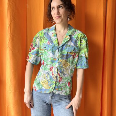Chemise tropicale années 1980 taille 38 à 40