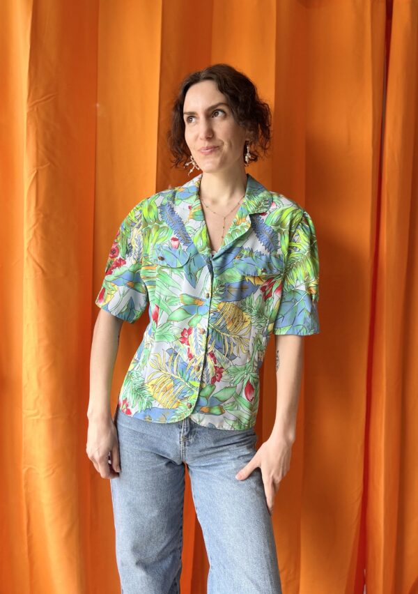 Chemise tropicale années 1980 taille 38 à 40