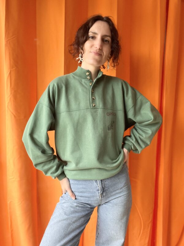 Sweat vert années 1980 taille 36 à 44