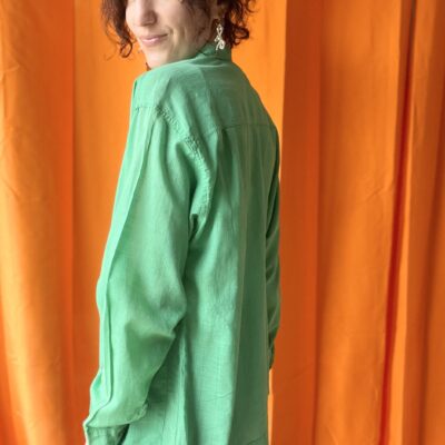 Chemise coton vert années 80 taille 36 à 40 – Image 3