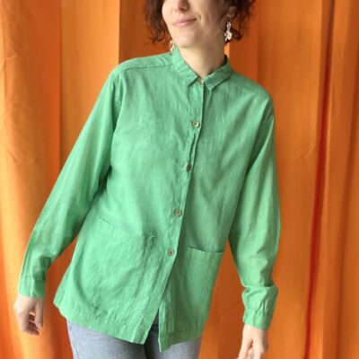 Chemise coton vert années 80 taille 36 à 40