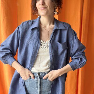 Chemise en soie années 80 taille 36 à 46