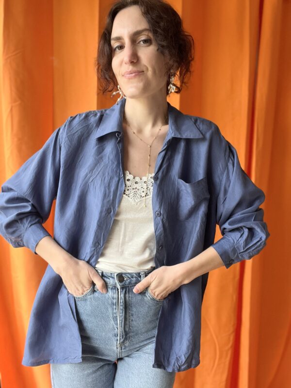 Chemise en soie années 80 taille 36 à 46